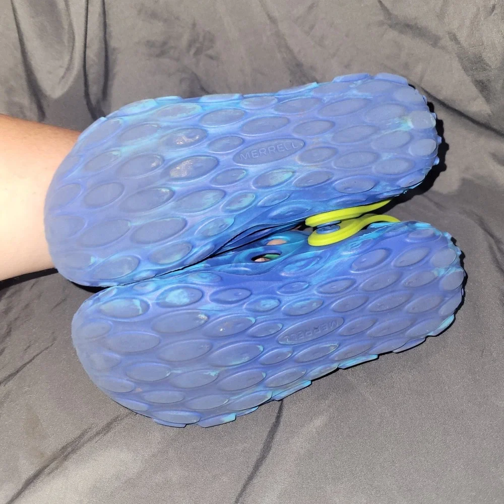Merrell Kids Hydro Moc Shoes Size 1 Blue Green Water Slip On Sandals